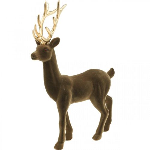 Article Déco cerf décoration figure déco renne floqué marron H37cm