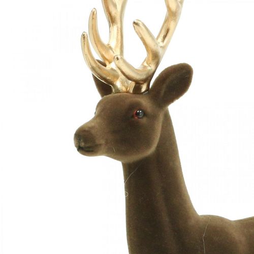 Article Déco cerf décoration figure déco renne floqué marron H37cm