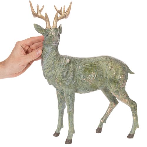 Figurine de cerf décorative, debout, détaillée, 43 cm | Floristik24.be