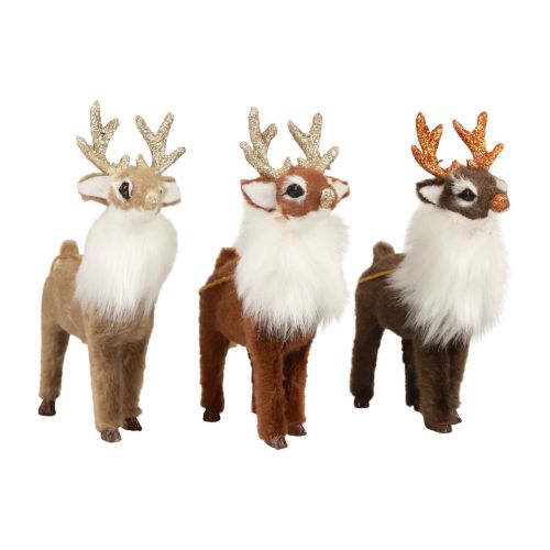 Figurines de Noël décoration de renne cintre décoratif décoration de table H11cm 3pcs