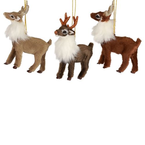 Figurines de Noël décoration de renne cintre décoratif décoration de table H11cm 3pcs