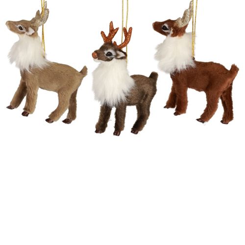 Floristik24 Figurines de Noël décoration de renne cintre décoratif décoration de table H11cm 3pcs