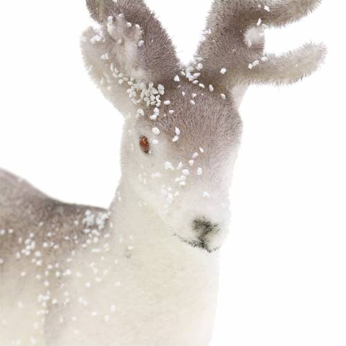 Article Renne décoratif blanc à paillettes – Décoration de Noël d&#39;hiver 20 cm 3 pièces