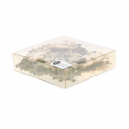 Floristik24 Décoration à disperser cerf en bois blanc, marron, naturel 4cm 72 pcs