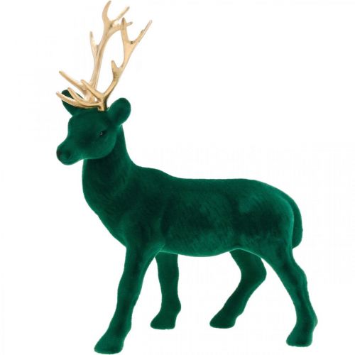 Floristik24 Cerf debout déco figure or vert décoration de table avènement 27cm