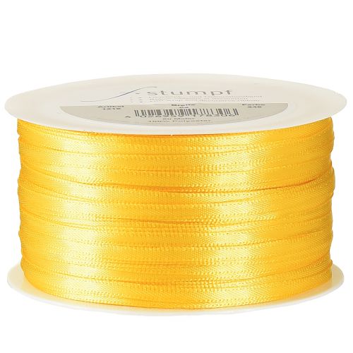 Article Ruban cadeau de haute qualité, ruban de satin jaune 3 mm × 50 m
