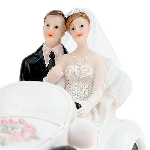 Floristik24 Figurine de mariage couple dans cabriolet 15 cm
