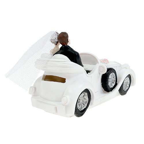 Floristik24 Figurine de mariage couple dans cabriolet 15 cm