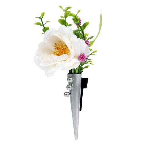 Floristik24 Épingle de mariage avec aimant, argent brillant 7cm