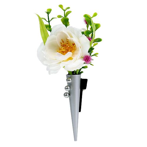 Floristik24 Épingle de mariage avec aimant, argent mat 7cm