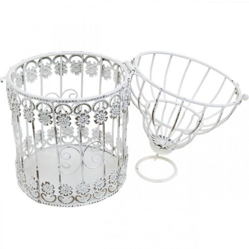 Floristik24 Décor de mariage Décor de printemps Cage à oiseaux Décor en métal Cage à oiseaux 23cm
