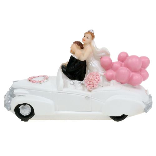 Floristik24 Figurine nuptiale jeunes mariés en voiture 16 cm