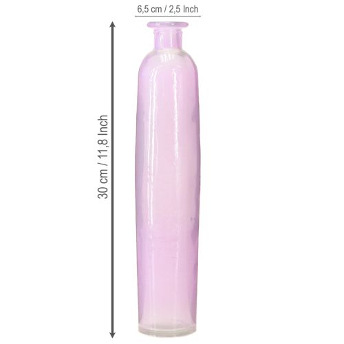 Article Grand vase à fleurs bouteilles violettes en verre décoratif Ø6,5cm H30cm