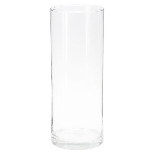 Grand vase en verre cylindre en verre transparent Ø12cm H30cm