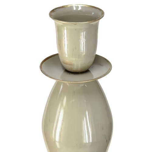 Article Bougeoir haut en métal gris doré 51cm