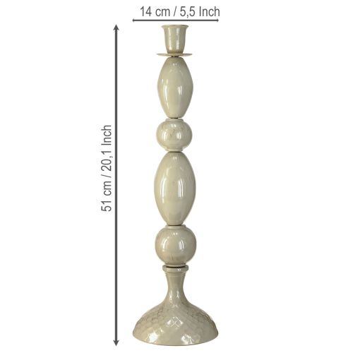 Article Bougeoir haut en métal gris doré 51cm