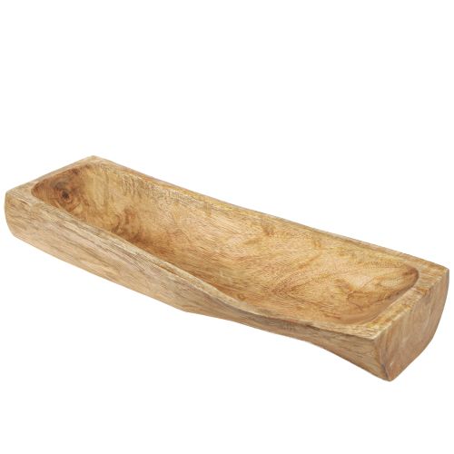 Article Décoration en bois avec bol décoratif creux en bois 40×13–16cm×6,5cm