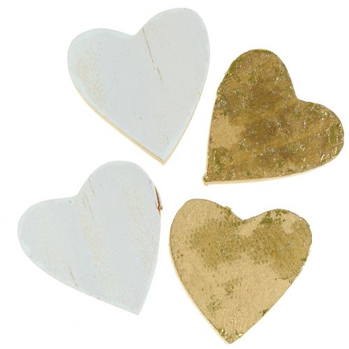 Floristik24 Coeur en bois dans le sac 2cm - 4cm 24pcs