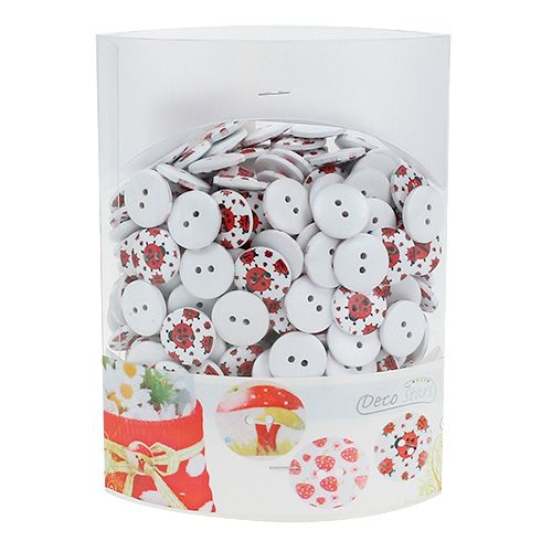 Article Bouton en bois avec motif coccinelle Ø 1,8 cm 270 p.