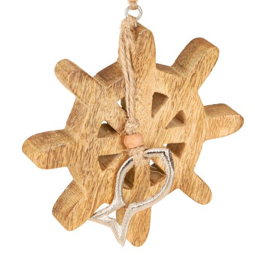 Article Décoration de volant en bois pendentif poisson en métal Ø12cm 3pcs