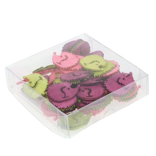 Floristik24 Figurines de hérisson en bois décoration à disperser mélange coloré 4cm 72 pcs