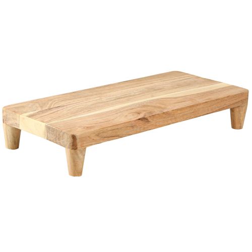 Article Plateau en bois avec pieds guéridon de table naturel 45x20x7,5cm