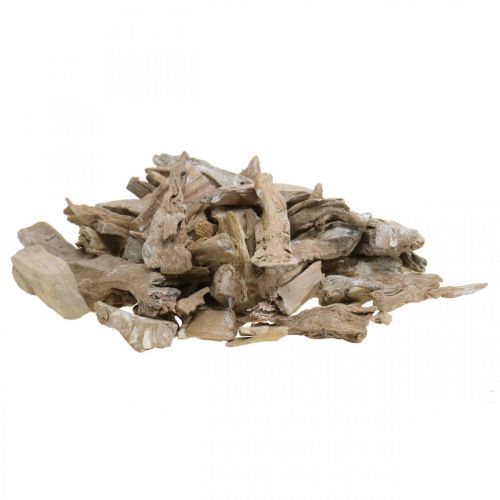 Floristik24 Racine bois déco bois lavé blanc, nature 4-12cm 450g