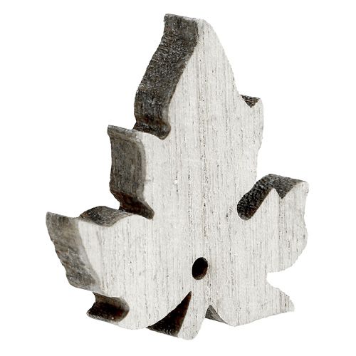 Floristik24 Mélange de feuilles d'érable en bois blanchies à la chaux 30pcs