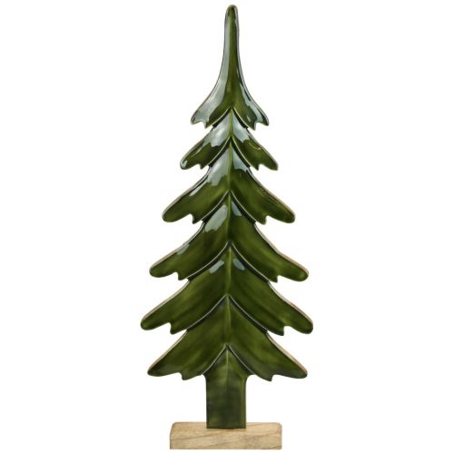 Floristik24 Sapin de Noël décoratif en bois effet brillant vert 23,5×5×60cm
