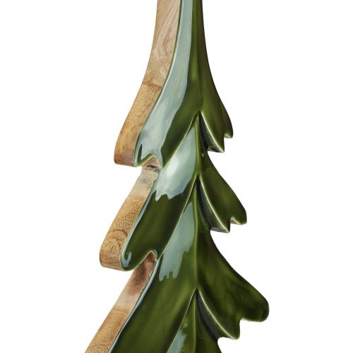 Floristik24 Sapin de Noël décoratif en bois effet brillant vert 23,5×5×60cm