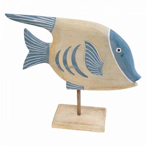 Floristik24 Déco poisson en bois grand, déco poisson debout H30cm