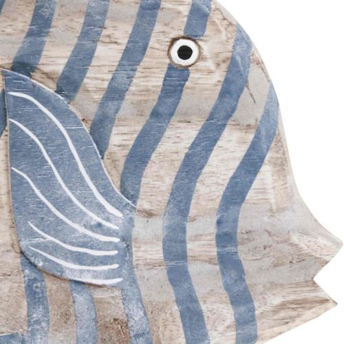 Floristik24 Déco poisson en bois grand poisson déco rayé debout H30cm