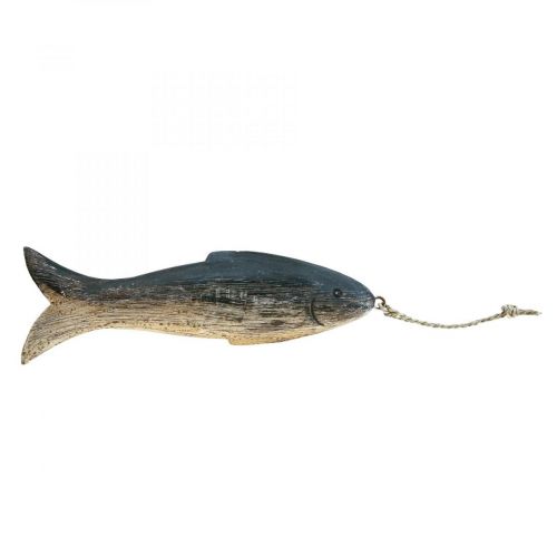 Article Décoration poisson en bois grand, pendentif poisson bois 29.5cm