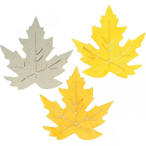 Saupoudrer décoration automne, feuilles d&#39;érable, feuilles d&#39;automne doré, orange, jaune 4cm 72p