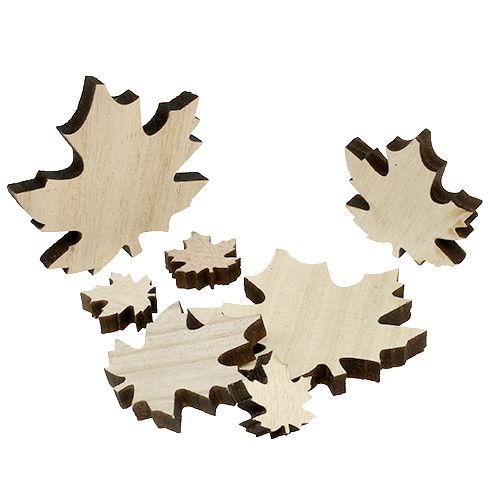 Floristik24 Feuilles en bois, mélange de feuilles d&#39;érable 2.5cm - 7cm 36pcs