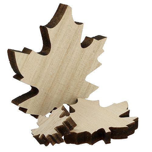 Floristik24 Feuilles en bois, mélange de feuilles d'érable 2.5cm - 7cm 36pcs