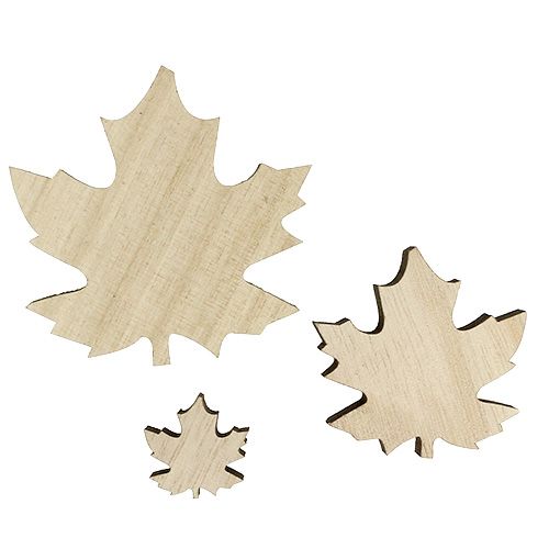 Floristik24 Feuilles en bois, mélange de feuilles d'érable 2.5cm - 7cm 36pcs