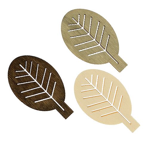 Floristik24 Mélange de feuilles en bois aux couleurs naturelles 4 cm 72 p.