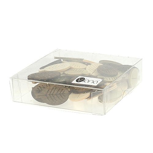 Floristik24 Feuilles de bois assorties 4cm naturel 72 pcs