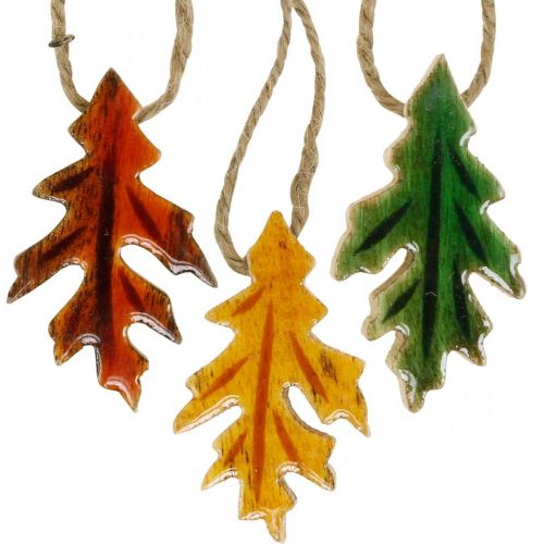 Floristik24 Feuilles décoratives en bois pour accrocher une décoration d&#39;automne colorée 6,5 × 4 cm 12 pcs