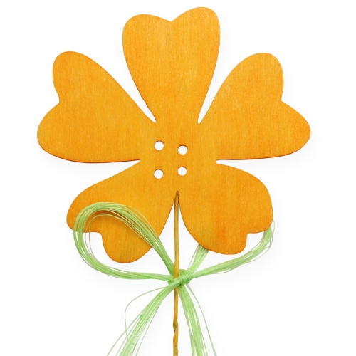 Floristik24 Fleurs en bois sur piquet en fil 7cm, 28cm 24 pcs