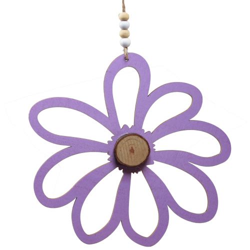 Article Fleurs en bois pendentif en bois fleurs décoration en bois Ø16cm 4pcs