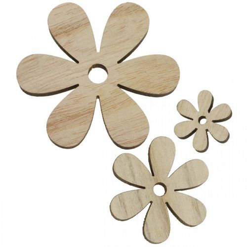 Floristik24 Fleurs en bois parsemer décoration fleurs déco bois Ø2,5–6,5cm 29pcs