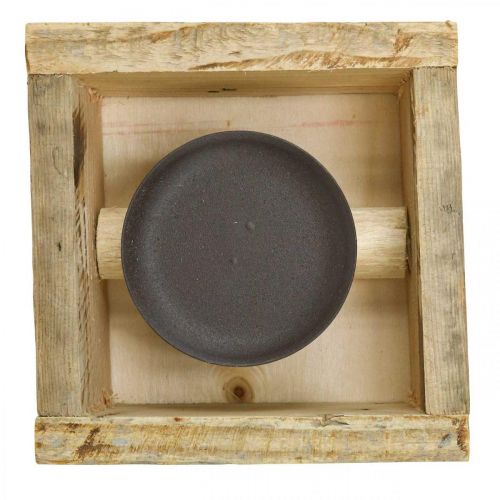 Floristik24 Bougeoir décoration de table bougeoir décoration bois 15×15cm