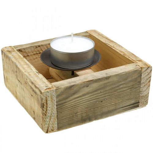 Floristik24 Bougeoir décoration de table bougeoir décoration bois 15×15cm