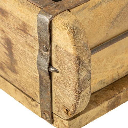 Article Décoration en bois vintage en forme de brique marron, rouille 31×14,5cm H9cm