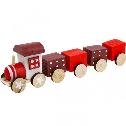 Décoration de chemin de fer en bois Train de Noël Rouge L20cm H6cm 2 pcs