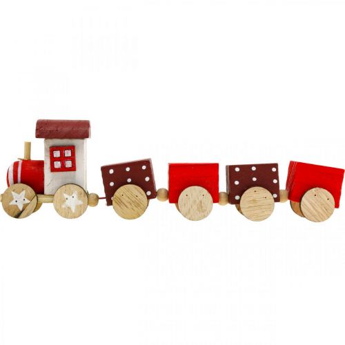 Article Décoration de chemin de fer en bois Train de Noël Rouge L20cm H6cm 2 pcs