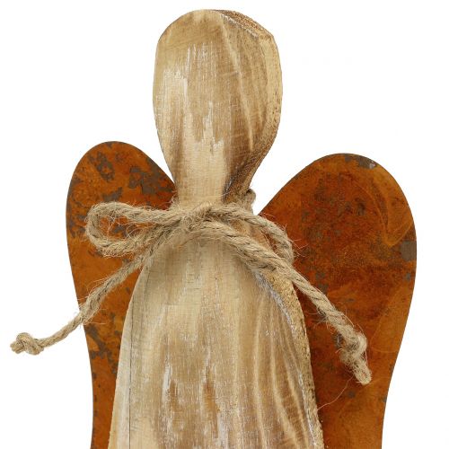 Floristik24 Ange en bois avec ailes de rouille 38x13,5cm