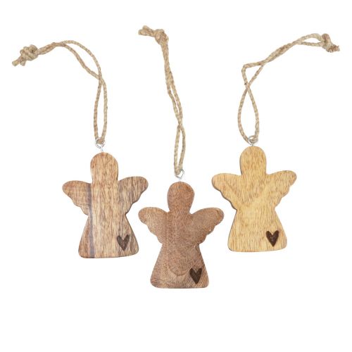 Ange en bois naturel cintre décoratif décoration d&#39;ange 8×1×10cm 6pcs